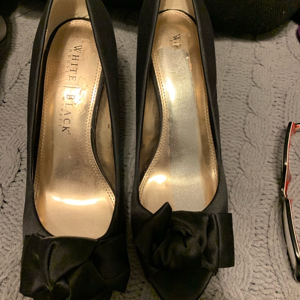 White House Black Market satin heels